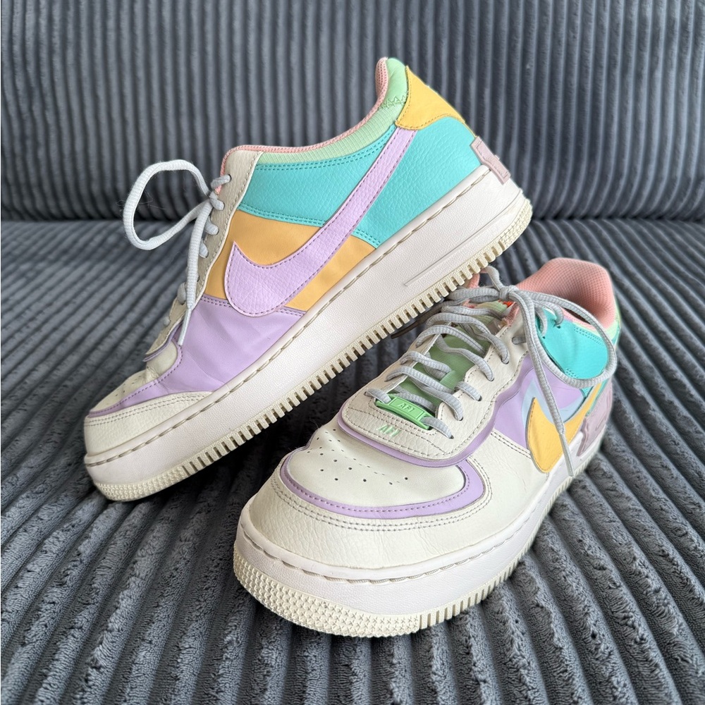 Nike Purple Yellow Athletic Shoes Air Force 1